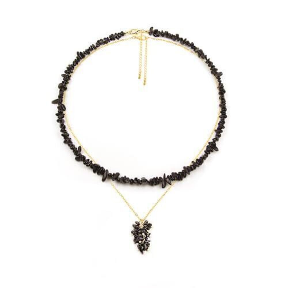 9765 Black Tourmaline Necklace Beaded Necklaces Choker Necklaces Pendant